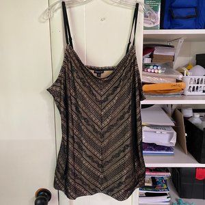 Torrid Size 2 Black and Tan Tank Top with Adjustable Straps